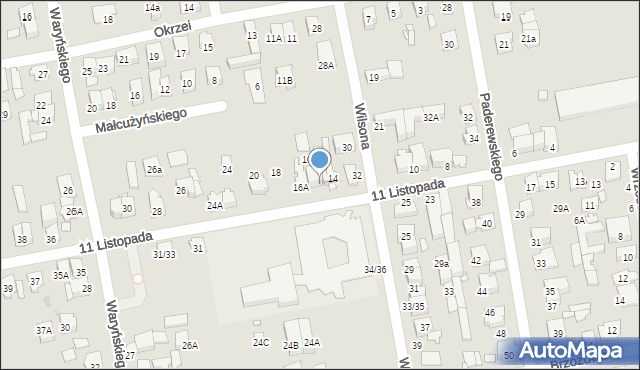 Zielonka, 11 Listopada, 16, mapa Zielonka