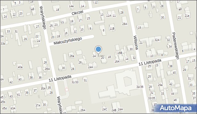 Zielonka, 11 Listopada, 22, mapa Zielonka