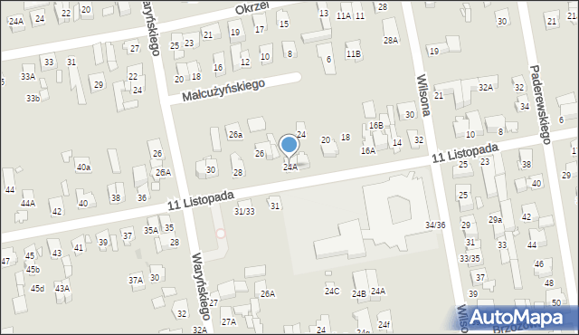 Zielonka, 11 Listopada, 24A, mapa Zielonka