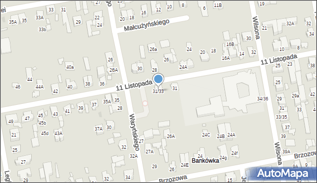 Zielonka, 11 Listopada, 31/33, mapa Zielonka