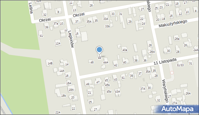 Zielonka, 11 Listopada, 44, mapa Zielonka