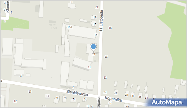 Zwoleń, 11 Listopada, 13, mapa Zwoleń