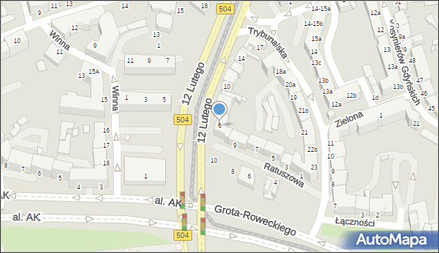 Elbląg, 12 Lutego, 6, mapa Elbląga