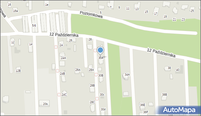 Tarnobrzeg, 12 Października, 30A, mapa Tarnobrzegu