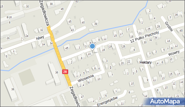 Wadowice, 12 Pułku Piechoty, 12, mapa Wadowice