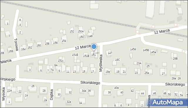 Wejherowo, 12 Marca, 151a, mapa Wejherowo