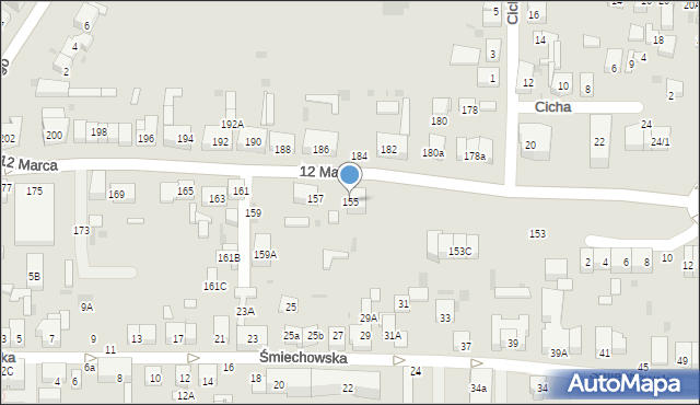 Wejherowo, 12 Marca, 155, mapa Wejherowo