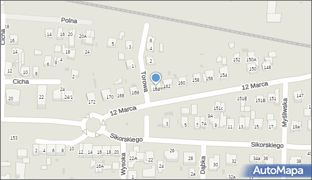 Wejherowo, 12 Marca, 164, mapa Wejherowo