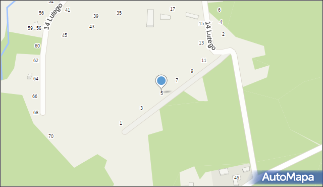 Nowa Kuźnica, 14 Lutego, 5, mapa Nowa Kuźnica