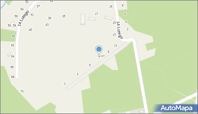 Nowa Kuźnica, 14 Lutego, 7, mapa Nowa Kuźnica