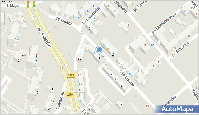 Piła, 14 Lutego, 5, mapa Piły