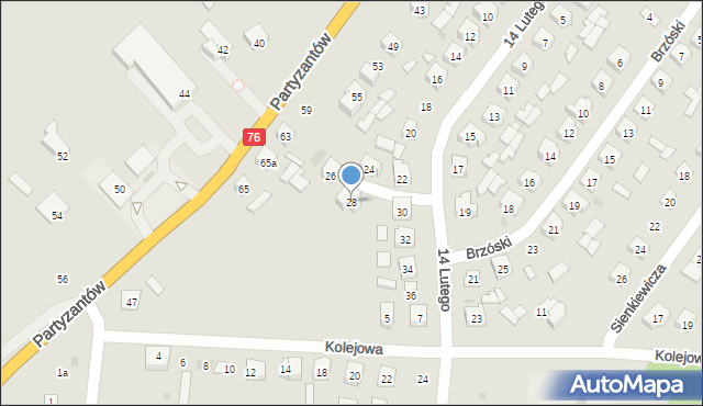 Stoczek Łukowski, 14 Lutego, 28, mapa Stoczek Łukowski