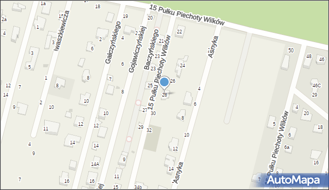 Chechło Pierwsze, 15 Pułku Piechoty Wilków, 28, mapa Chechło Pierwsze