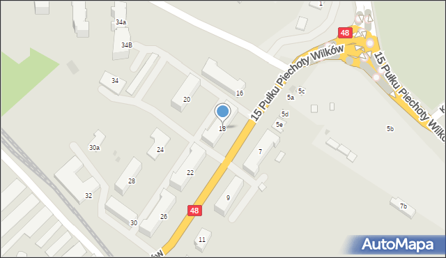 Dęblin, 15 Pułku Piechoty Wilków, 18, mapa Dęblin