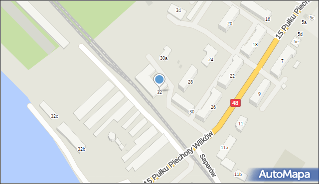 Dęblin, 15 Pułku Piechoty Wilków, 32, mapa Dęblin