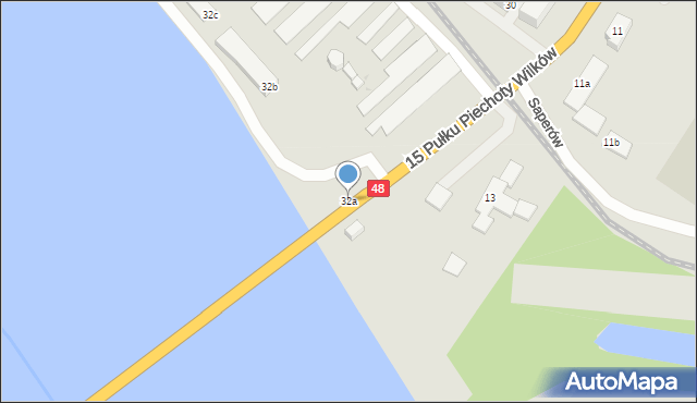 Dęblin, 15 Pułku Piechoty Wilków, 32a, mapa Dęblin