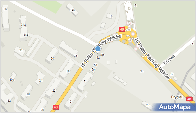 Dęblin, 15 Pułku Piechoty Wilków, 5a, mapa Dęblin