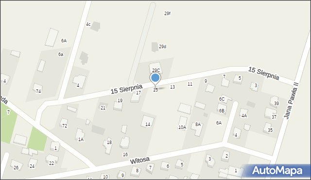 Małkinia Górna, 15 Sierpnia, 15, mapa Małkinia Górna