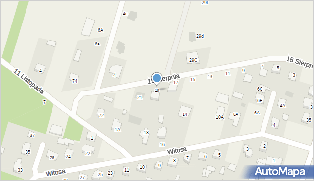 Małkinia Górna, 15 Sierpnia, 19, mapa Małkinia Górna