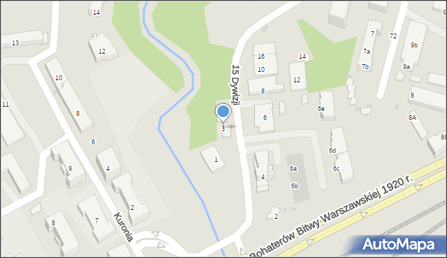 Olsztyn, 15 Dywizji, 3, mapa Olsztyna