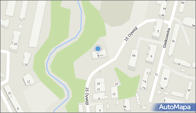 Olsztyn, 15 Dywizji, 5, mapa Olsztyna