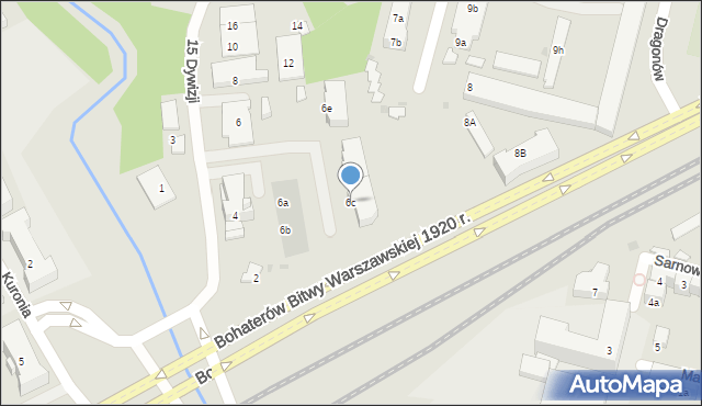 Olsztyn, 15 Dywizji, 6c, mapa Olsztyna