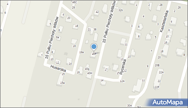 Pabianice, 15 Pułku Piechoty Wilków, 40F, mapa Pabianic