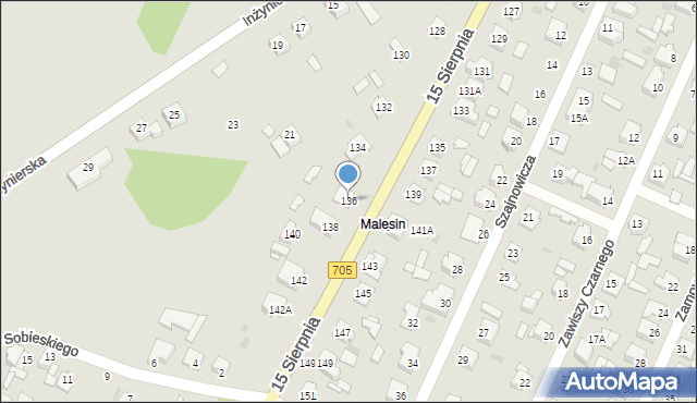 Sochaczew, 15 Sierpnia, 136, mapa Sochaczew