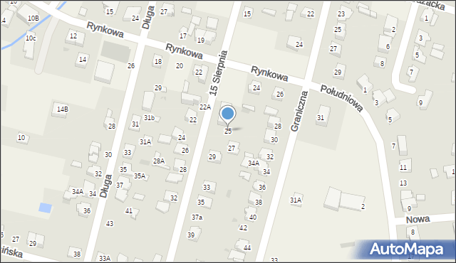 Teresin, 15 Sierpnia, 25, mapa Teresin