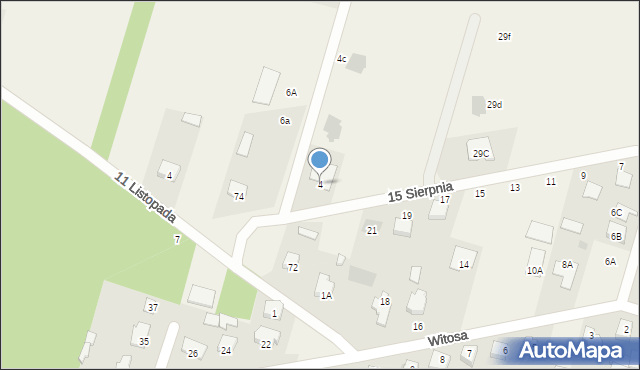 Zawisty Podleśne, 15 Sierpnia, 4, mapa Zawisty Podleśne