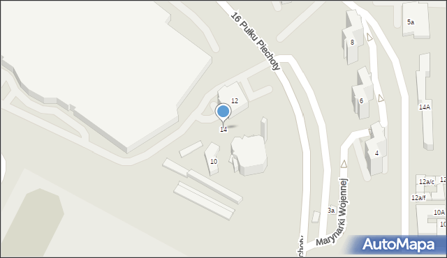 Tarnów, 16 Pułku Piechoty, 14, mapa Tarnów