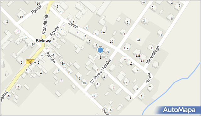 Bielawy, 17 Pułku Ułanów Wielkopolskich, 1, mapa Bielawy