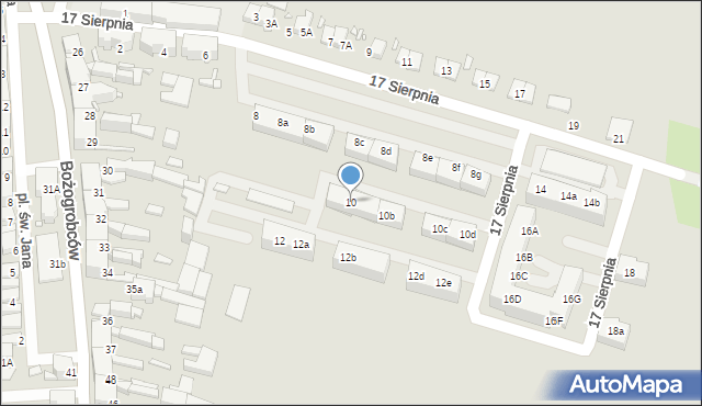 Chorzów, 17 Sierpnia, 10, mapa Chorzów