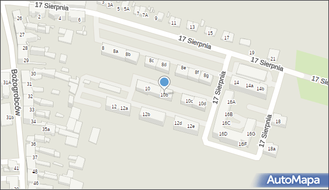 Chorzów, 17 Sierpnia, 10b, mapa Chorzów