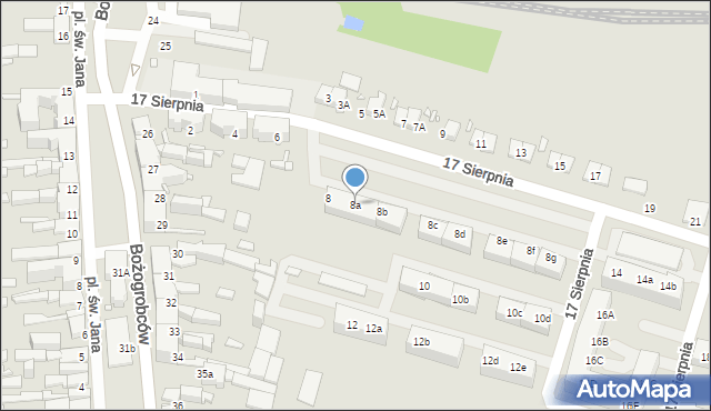 Chorzów, 17 Sierpnia, 8a, mapa Chorzów