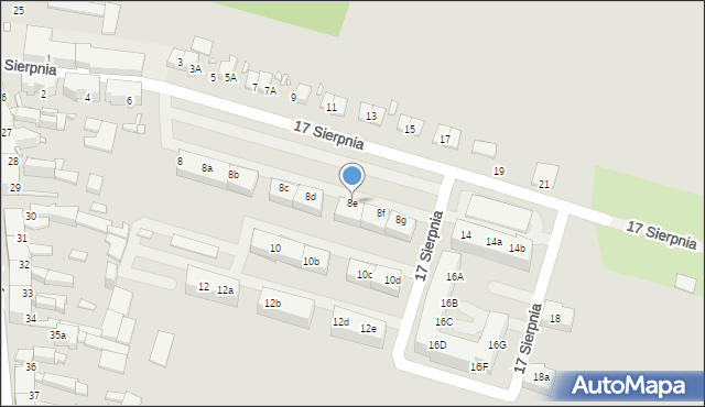 Chorzów, 17 Sierpnia, 8e, mapa Chorzów