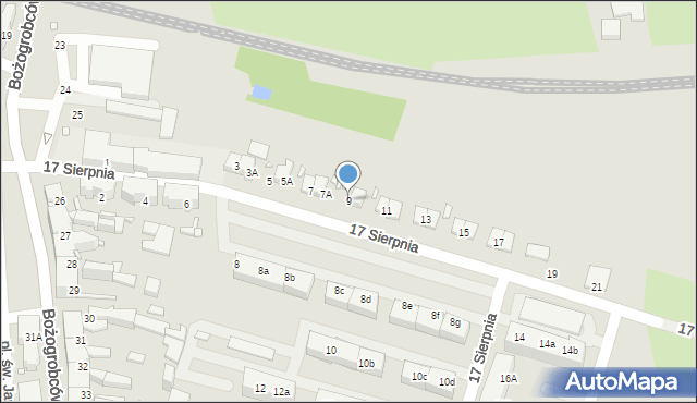 Chorzów, 17 Sierpnia, 9, mapa Chorzów