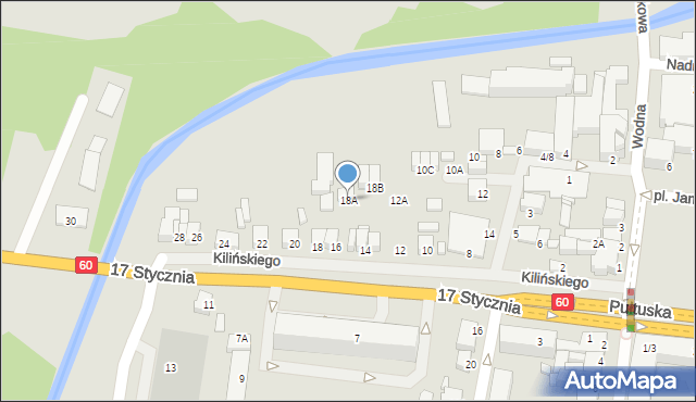 Ciechanów, 17 Stycznia, 18A, mapa Ciechanów