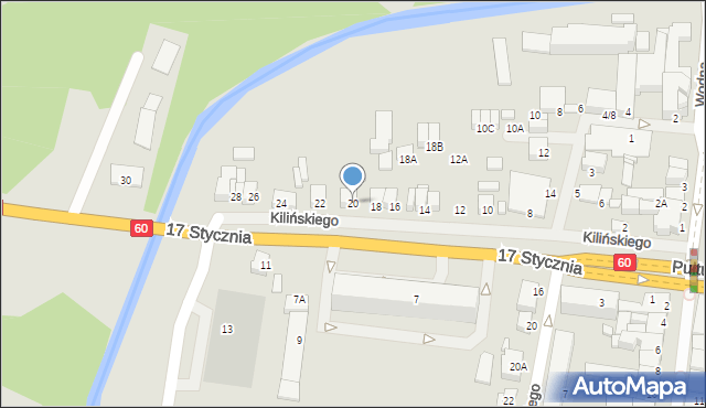 Ciechanów, 17 Stycznia, 20, mapa Ciechanów