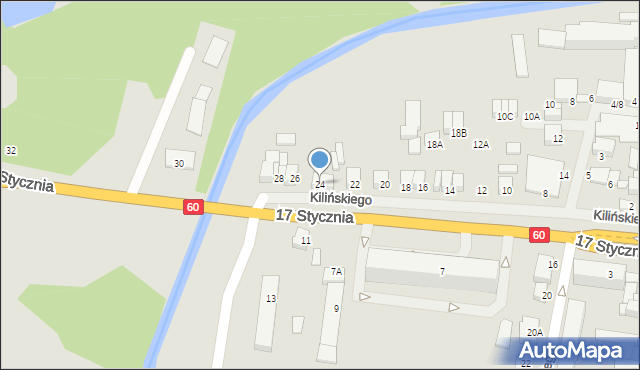 Ciechanów, 17 Stycznia, 24, mapa Ciechanów