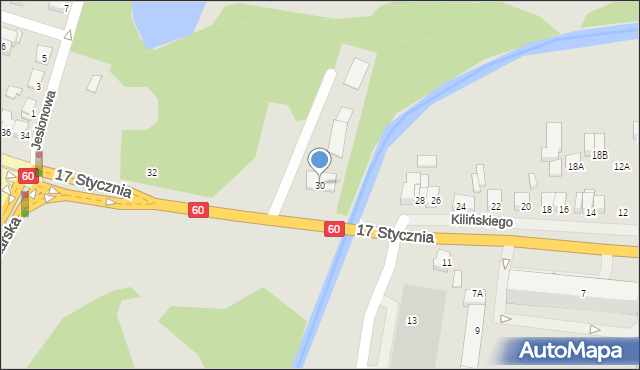 Ciechanów, 17 Stycznia, 30, mapa Ciechanów