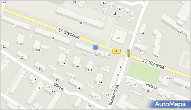 Ciechanów, 17 Stycznia, 37, mapa Ciechanów