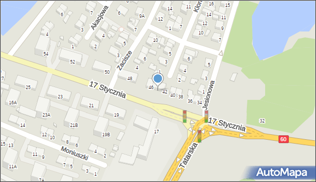 Ciechanów, 17 Stycznia, 44, mapa Ciechanów