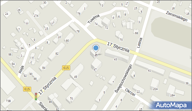 Ciechanów, 17 Stycznia, 45, mapa Ciechanów