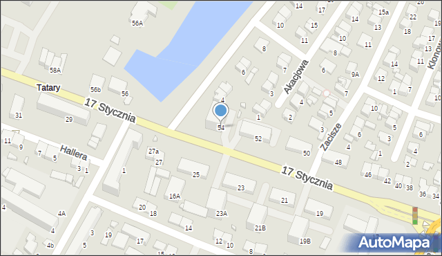 Ciechanów, 17 Stycznia, 54, mapa Ciechanów