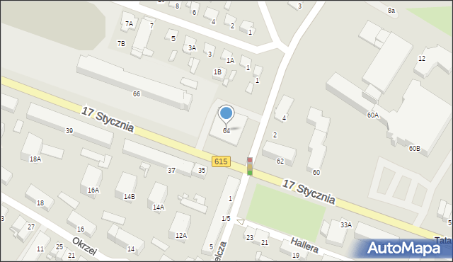 Ciechanów, 17 Stycznia, 64, mapa Ciechanów