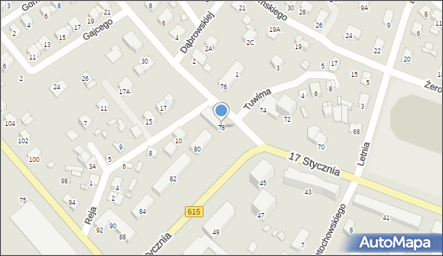 Ciechanów, 17 Stycznia, 78, mapa Ciechanów