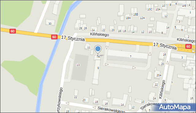 Ciechanów, 17 Stycznia, 7A, mapa Ciechanów