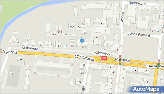 Ciechanów, 17 Stycznia, 8, mapa Ciechanów