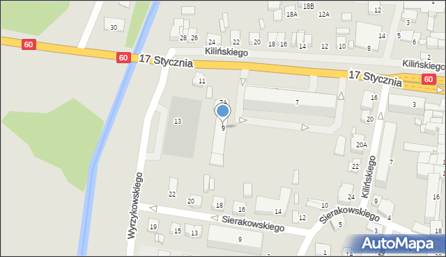 Ciechanów, 17 Stycznia, 9, mapa Ciechanów